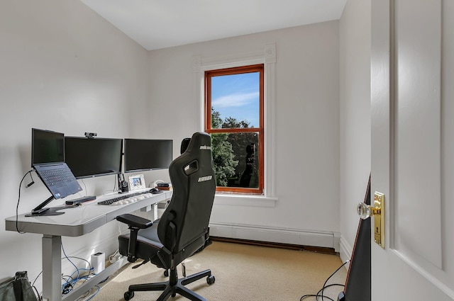 605 7th Ave N, Saint Cloud, MN 56303 - carpeted home office with baseboard heating and baseboards