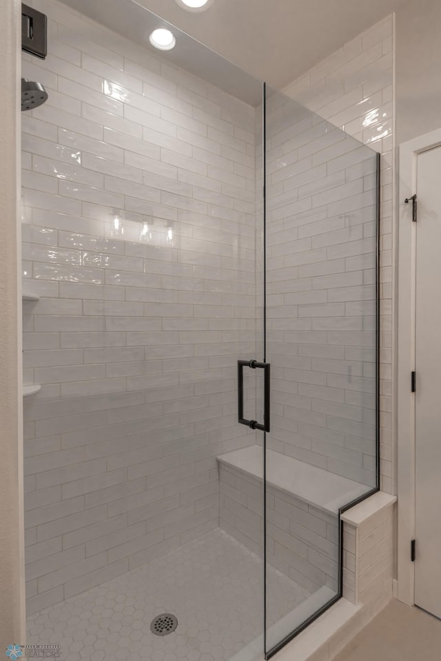 4174 Arthur Dr S, Fargo, ND 58104 - full bathroom with a stall shower and recessed lighting
