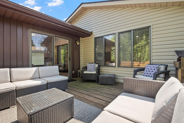 9645 Garrison Way, Eden Prairie, MN 55347 - wooden deck featuring an outdoor living space