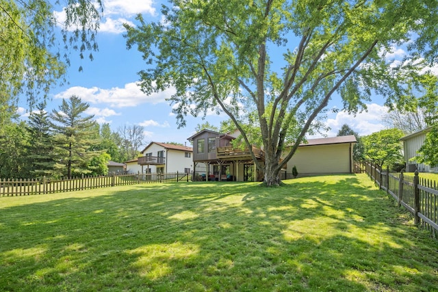 9645 Garrison Way, Eden Prairie, MN 55347 - fenced backyard with a wooden deck
