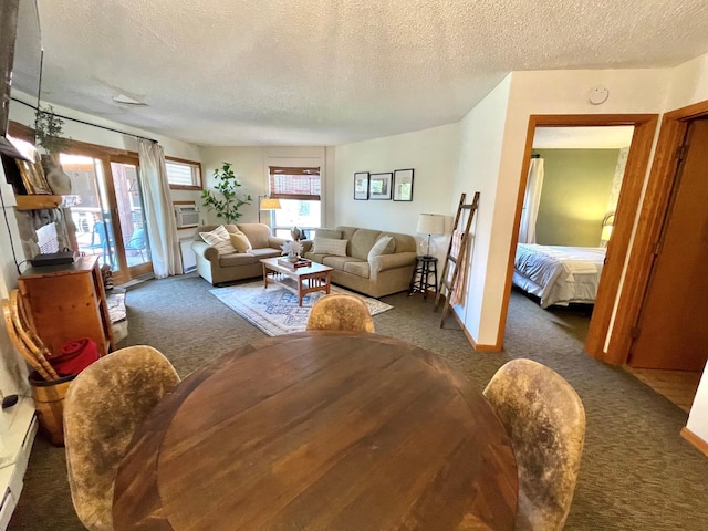 128 Bridge Run Ln Unit B, Lutsen Twp, MN 55612 - living room featuring carpet flooring and a textured ceiling
