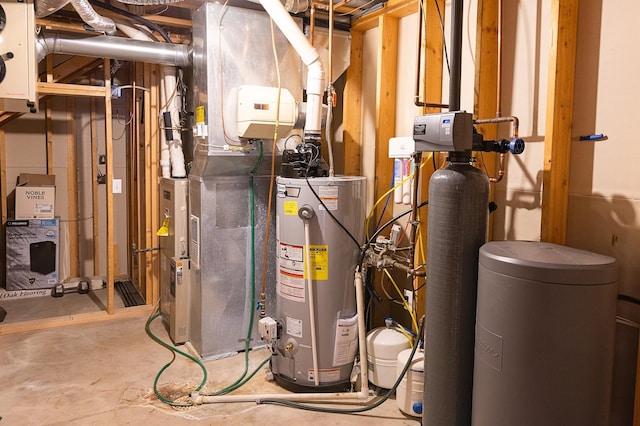 1120 Southridge Rd, New Ulm, MN 56073 - utility room featuring gas water heater and heating unit