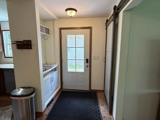 11966 Lindquist Rd, Hibbing, MN 55746 - doorway featuring a barn door and healthy amount of natural light