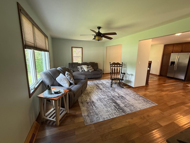 11966 Lindquist Rd, Hibbing, MN 55746 - living room featuring wood finished floors and ceiling fan