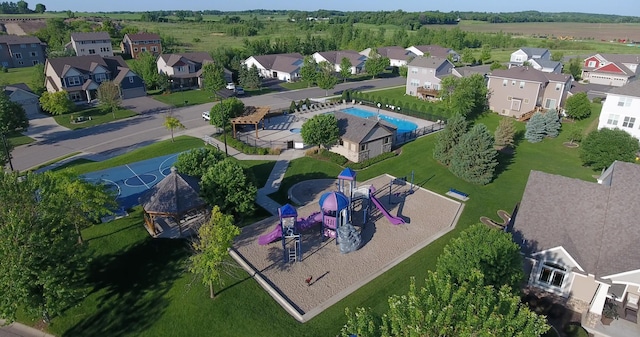 1025 Shoreview Dr, Jordan, MN 55352 - aerial view of residential area featuring a pool