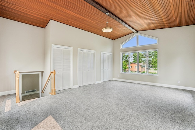 6535 Dawn Way, Inver Grove Heights, MN 55076 - carpeted spare room with wood ceiling and high vaulted ceiling