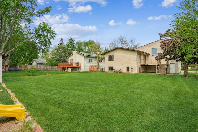 6535 Dawn Way, Inver Grove Heights, MN 55076 - back of house with stairway and a wooden deck
