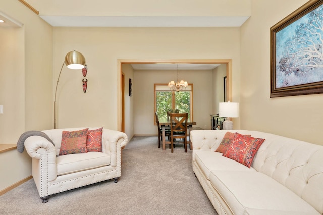 16976 81st Ave N, Maple Grove, MN 55311 - living room with a chandelier, carpet flooring, and baseboards