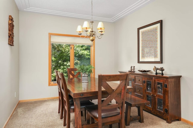 16976 81st Ave N, Maple Grove, MN 55311 - dining area featuring a chandelier, light colored carpet, and baseboards