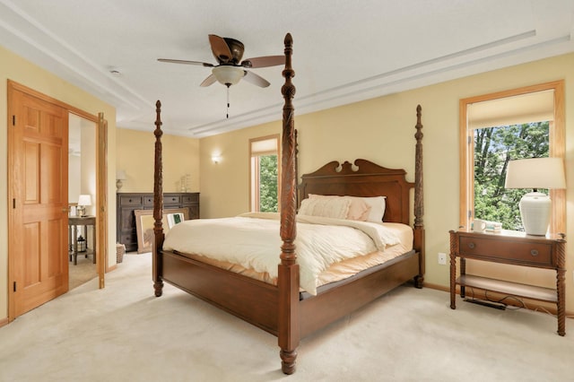 16976 81st Ave N, Maple Grove, MN 55311 - bedroom featuring light colored carpet, ceiling fan, and baseboards