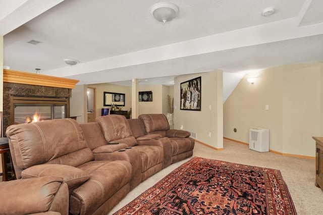 16976 81st Ave N, Maple Grove, MN 55311 - living room with light carpet, baseboards, and a high end fireplace