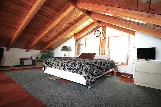 39817 Osage Dr, Browerville, MN 56438 - carpeted bedroom featuring wood ceiling