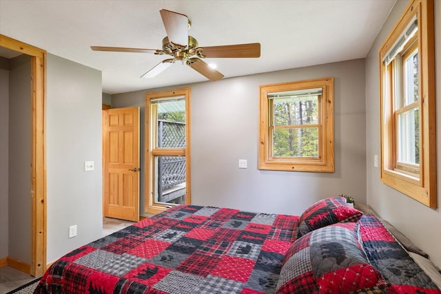 9407 St Odilia Beach Rd, Vermilion Lake Twp, MN 55790 - bedroom with a ceiling fan