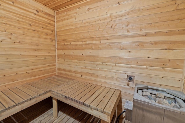 9407 St Odilia Beach Rd, Vermilion Lake Twp, MN 55790 - sauna / steam room with wood walls and wood ceiling