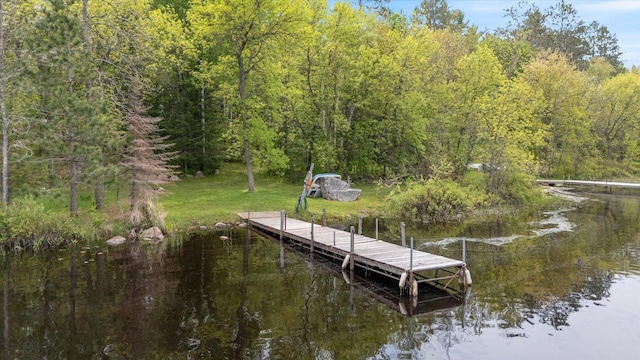 9407 St Odilia Beach Rd, Vermilion Lake Twp, MN 55790 - dock featuring a view of trees and a water view