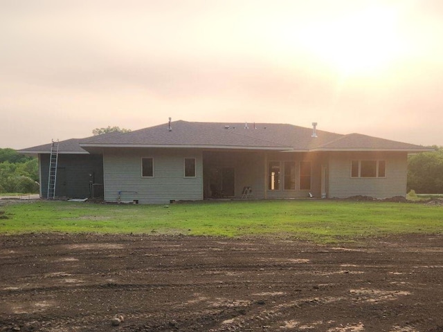 8800 86th Ave N, Greenfield, MN 55373 - back of property at dusk with a yard