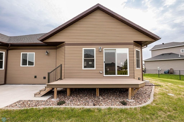 7214 Eagle Pointe Dr S, Fargo, ND 58104 - back of property with a wooden deck