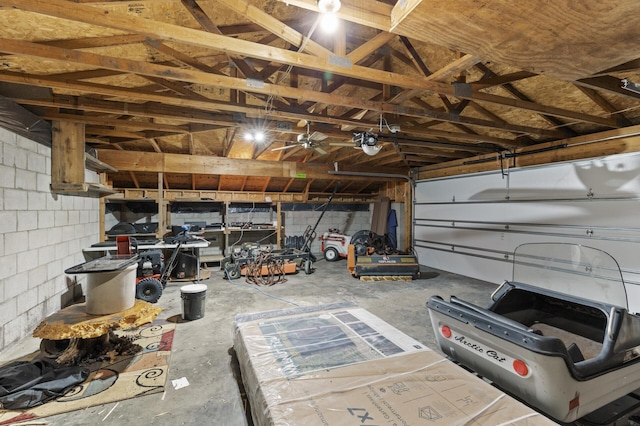 22165 Harlow Ave, Helena Twp, MN 55352 - garage with concrete block wall and a garage door opener