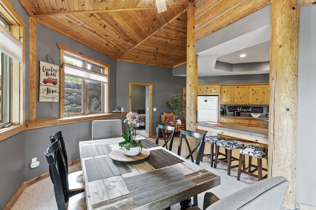 22165 Harlow Ave, Helena Twp, MN 55352 - dining room featuring wooden ceiling and recessed lighting