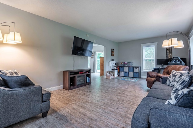 113 7th Ave SE, Elbow Lake, MN 56531 - living room featuring wood finished floors, plenty of natural light, and baseboards