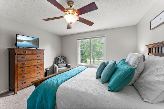 13055 Europa Trail Way N Unit A, Hugo, MN 55038 - bedroom featuring light carpet, a textured ceiling, and a ceiling fan