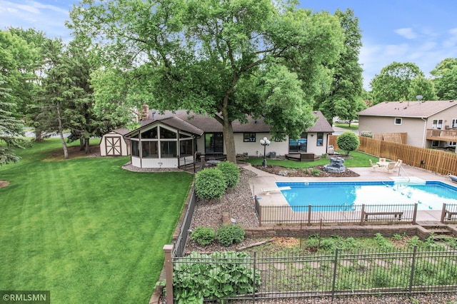 10425 Quaker Ln N, Maple Grove, MN 55369 - view of swimming pool featuring a sunroom and a patio area