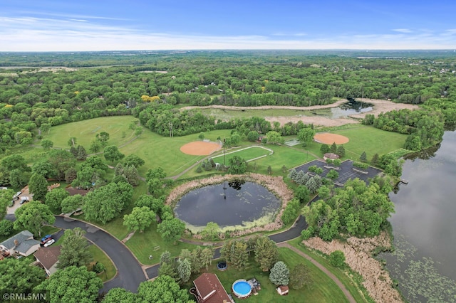 10425 Quaker Ln N, Maple Grove, MN 55369 - aerial view of property's location with a large body of water and a heavily wooded area