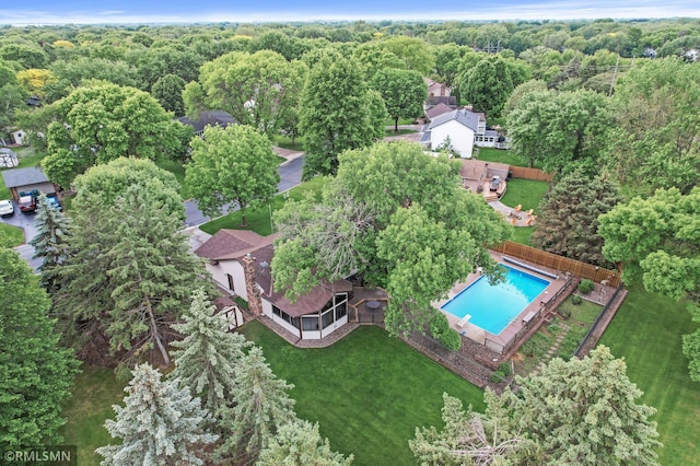 10425 Quaker Ln N, Maple Grove, MN 55369 - aerial view of property's location with a heavily wooded area and a pool area