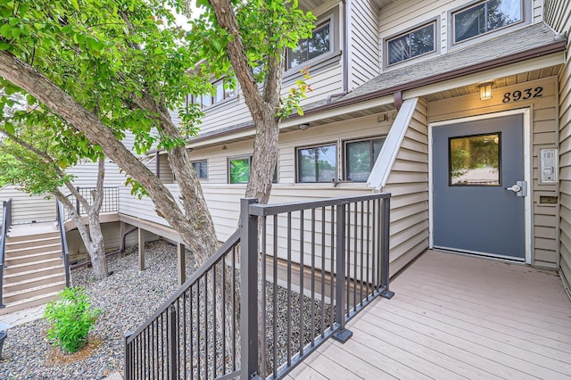 8932 Neill Lake Rd Unit 112B, Eden Prairie, MN 55347 - doorway to property with a wooden deck