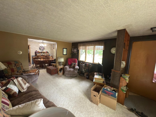 107 3rd Ave, Bellingham, MN 56212 - living room featuring carpet flooring and a textured ceiling