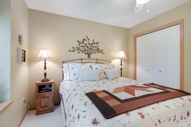 2301 170th Ln NW, Andover, MN 55304 - carpeted bedroom featuring a closet, a ceiling fan, and baseboards