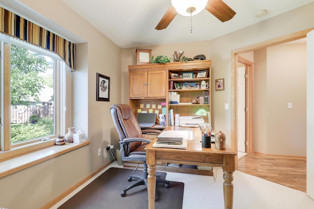 2301 170th Ln NW, Andover, MN 55304 - office area featuring ceiling fan and baseboards