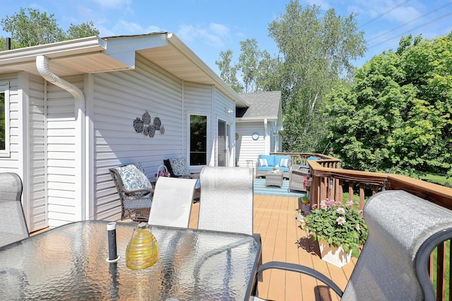 2301 170th Ln NW, Andover, MN 55304 - wooden terrace with outdoor dining area and outdoor lounge area