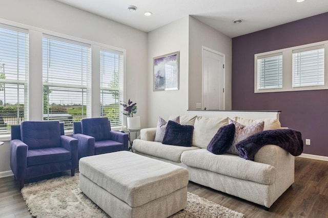 8094 Arrowwood Ln N, Maple Grove, MN 55369 - living area featuring plenty of natural light, wood finished floors, baseboards, and recessed lighting