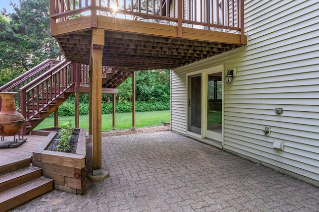 674 Mound Ave, Shoreview, MN 55126 - view of patio with stairs and a deck