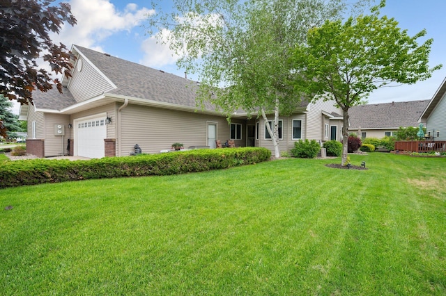 145 Bluebird Ln, Clearwater, MN 55320 - view of front facade featuring a front lawn, a shingled roof, and a garage