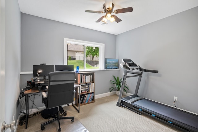 18301 100th Ave N, Osseo, MN 55311 - office space featuring ceiling fan, carpet flooring, and baseboards