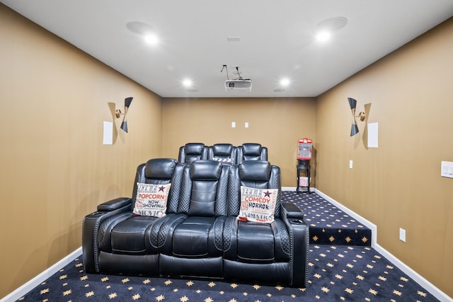 18301 100th Ave N, Osseo, MN 55311 - carpeted home theater with baseboards and recessed lighting