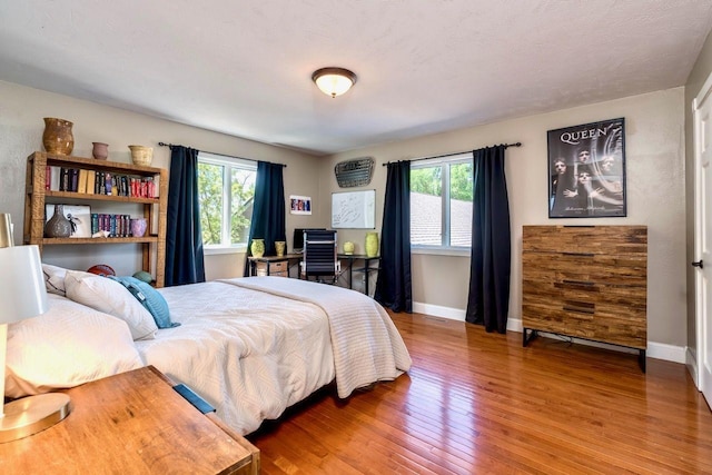24534 474th Ln, Elysian Twp, MN 56028 - bedroom with multiple windows, baseboards, and hardwood / wood-style floors