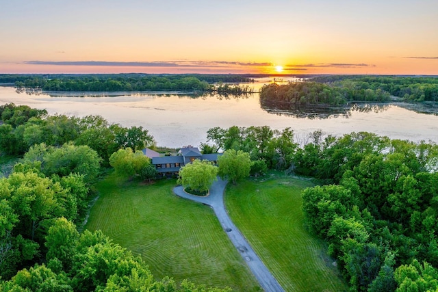 24534 474th Ln, Elysian Twp, MN 56028 - aerial view at dusk of a water view