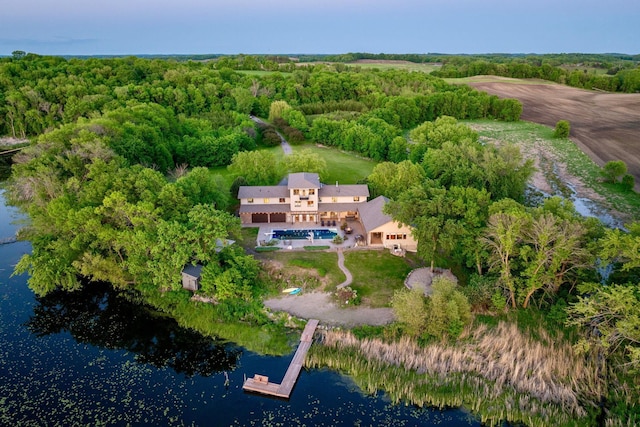 24534 474th Ln, Elysian Twp, MN 56028 - aerial overview of property's location with a nearby body of water and a forest