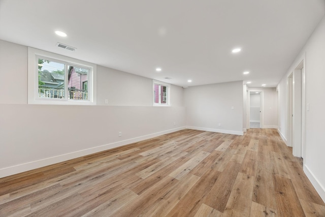 3936 Quail Ave N, Robbinsdale, MN 55422 - basement featuring recessed lighting, light wood-style floors, healthy amount of natural light, and baseboards
