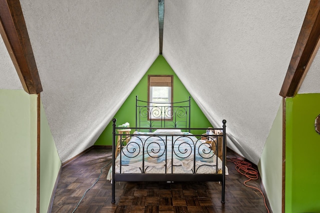 967 Stryker Ave W, Saint Paul, MN 55118 - bedroom with a textured ceiling and vaulted ceiling