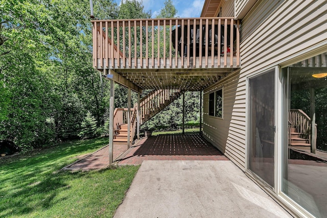 2821 15th Ave S, Saint Cloud, MN 56301 - view of patio / terrace featuring stairway and a deck