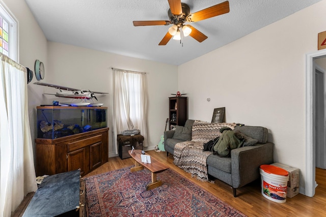 208 2nd St SW, Braham, MN 55006 - living area featuring light wood-type flooring and ceiling fan