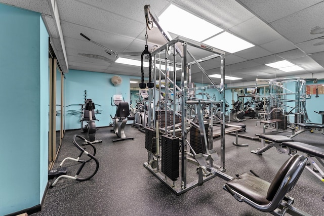 179 Little Canada Rd E Unit 230, Little Canada, MN 55117 - gym featuring a paneled ceiling