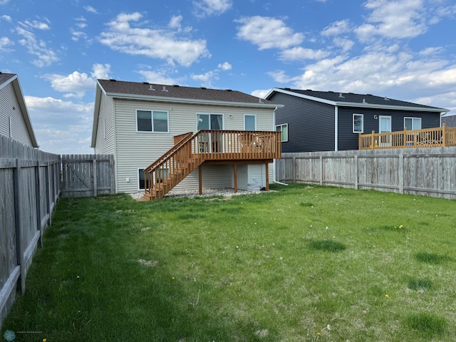 1743 46th Ave S, Moorhead, MN 56560 - back of property featuring stairway, a deck, and a gate