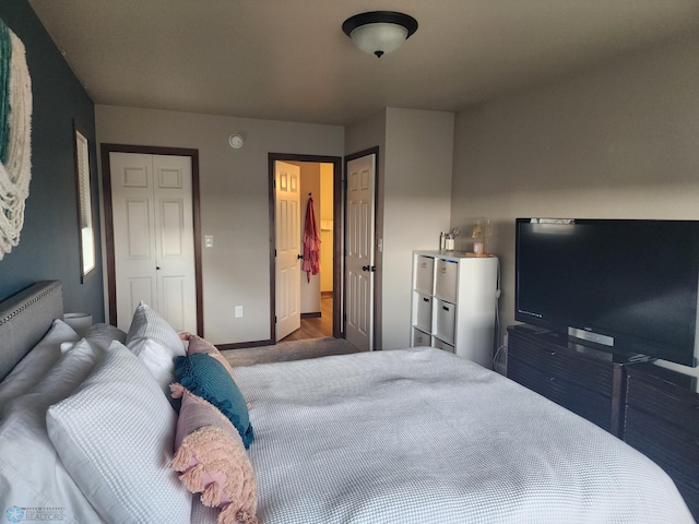 1743 46th Ave S, Moorhead, MN 56560 - bedroom with carpet floors, a closet, and baseboards