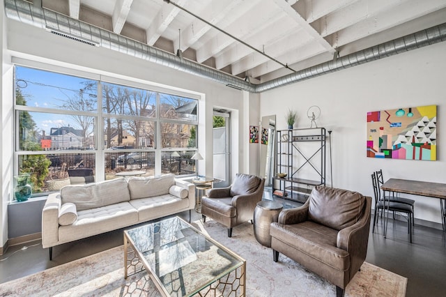 111 Franklin Ave Unit 105, Minneapolis, MN 55404 - living area with beamed ceiling