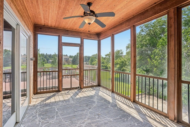 15758 Austin St NE, Ham Lake, MN 55304 - unfurnished sunroom featuring a ceiling fan and plenty of natural light